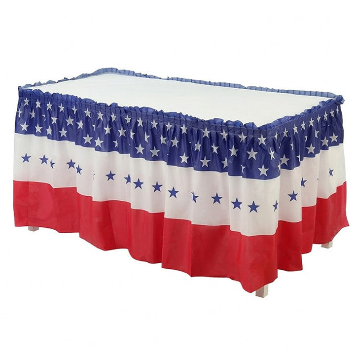Unisex decorative tablecloth skirt with elastic waistband and star border for party tent and buffet tables Kalsten