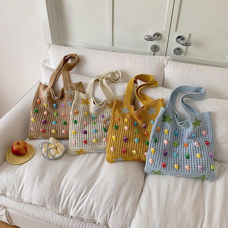 Colorful Decorative Crochet Tote Bag Kalsten