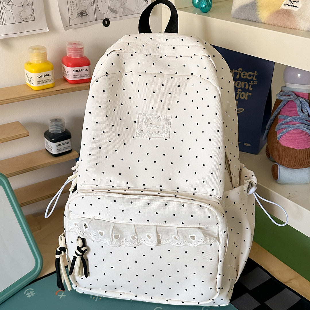 Decorative Polka Dot School Backpack Kalsten