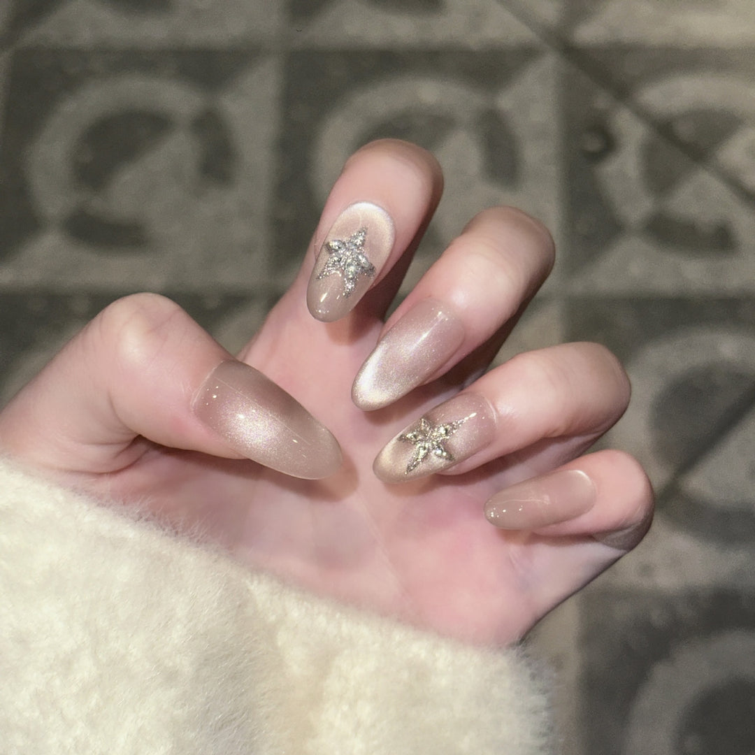 Star-Embellished Press-On Nail Art Set Kalsten