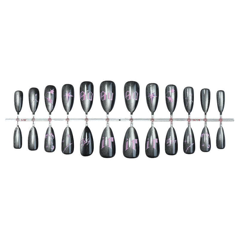 Artistic Press-On Nails Set with Chic Gothic Design kalsten