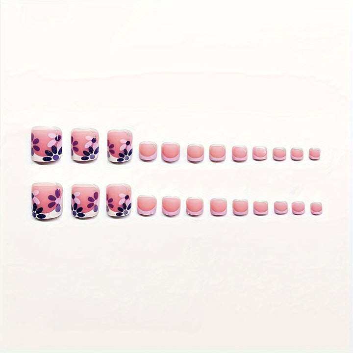 Decorative Press-On Nail Art Set with Floral Design Kalsten