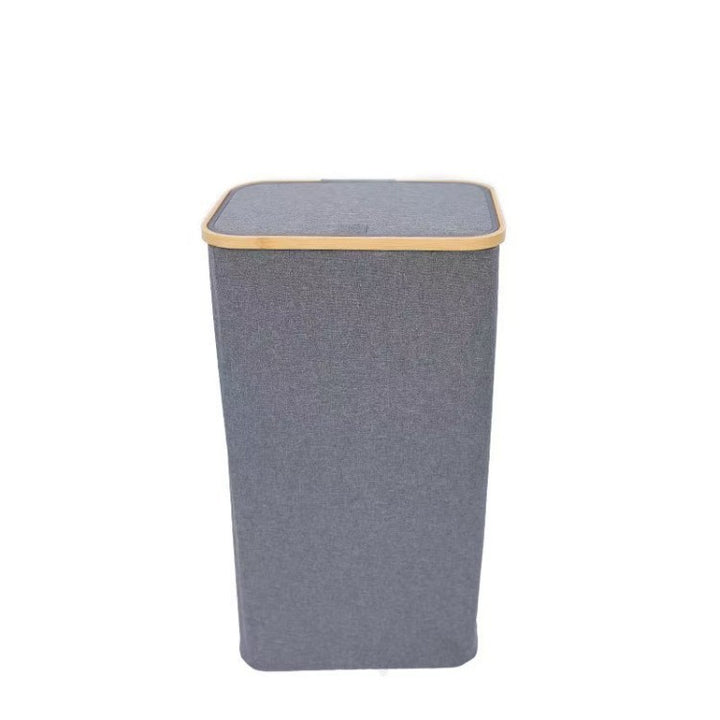 Stylish laundry basket with wooden lid Kalsten