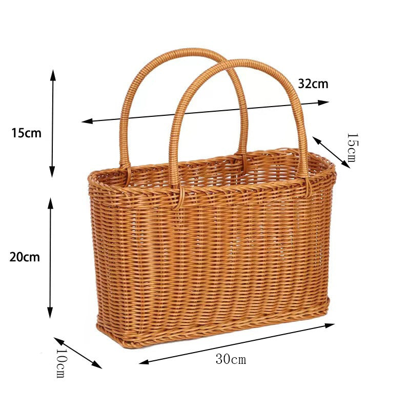 Handcrafted Rectangular Wicker Storage Basket Kalsten
