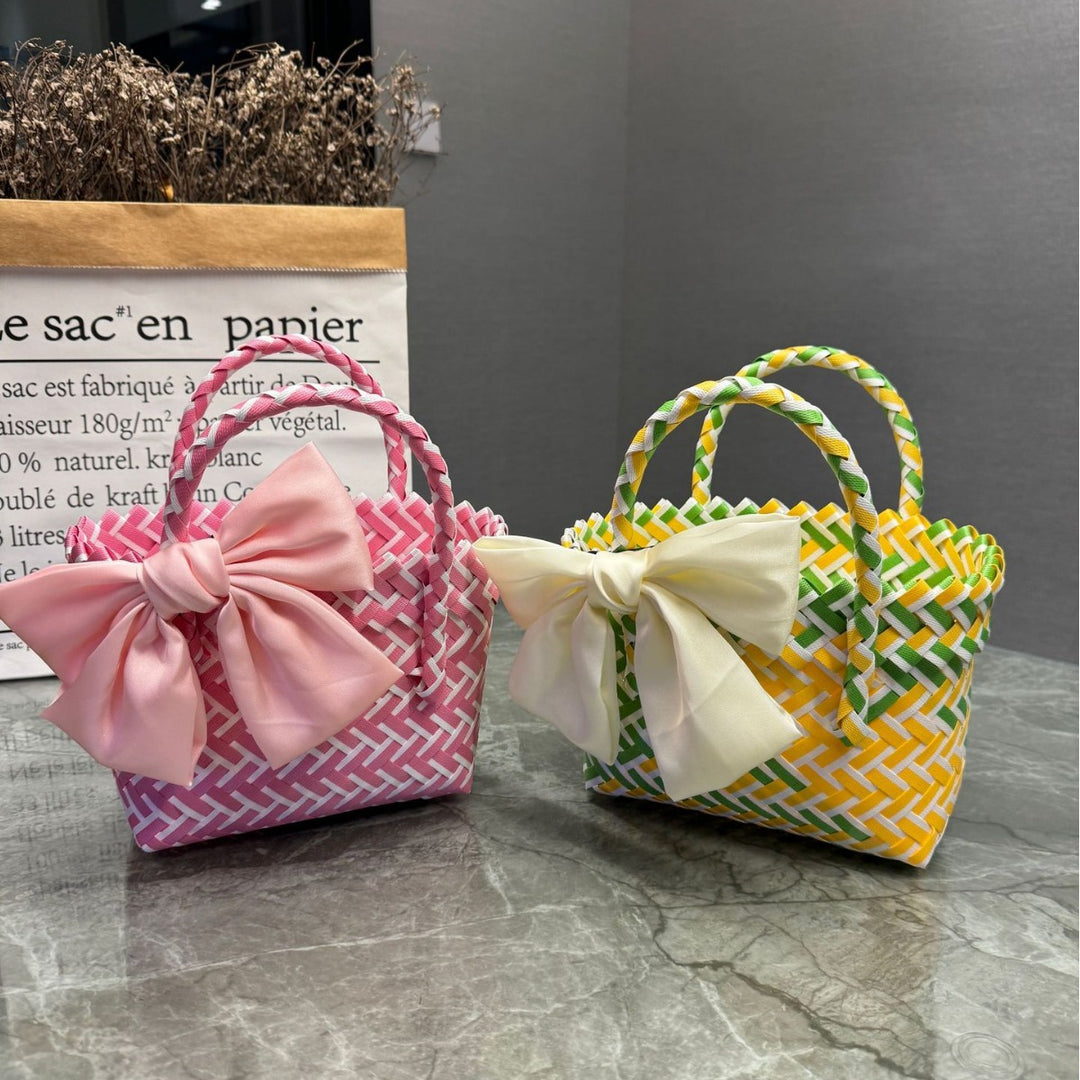 Playful basket bag with bow Kalsten