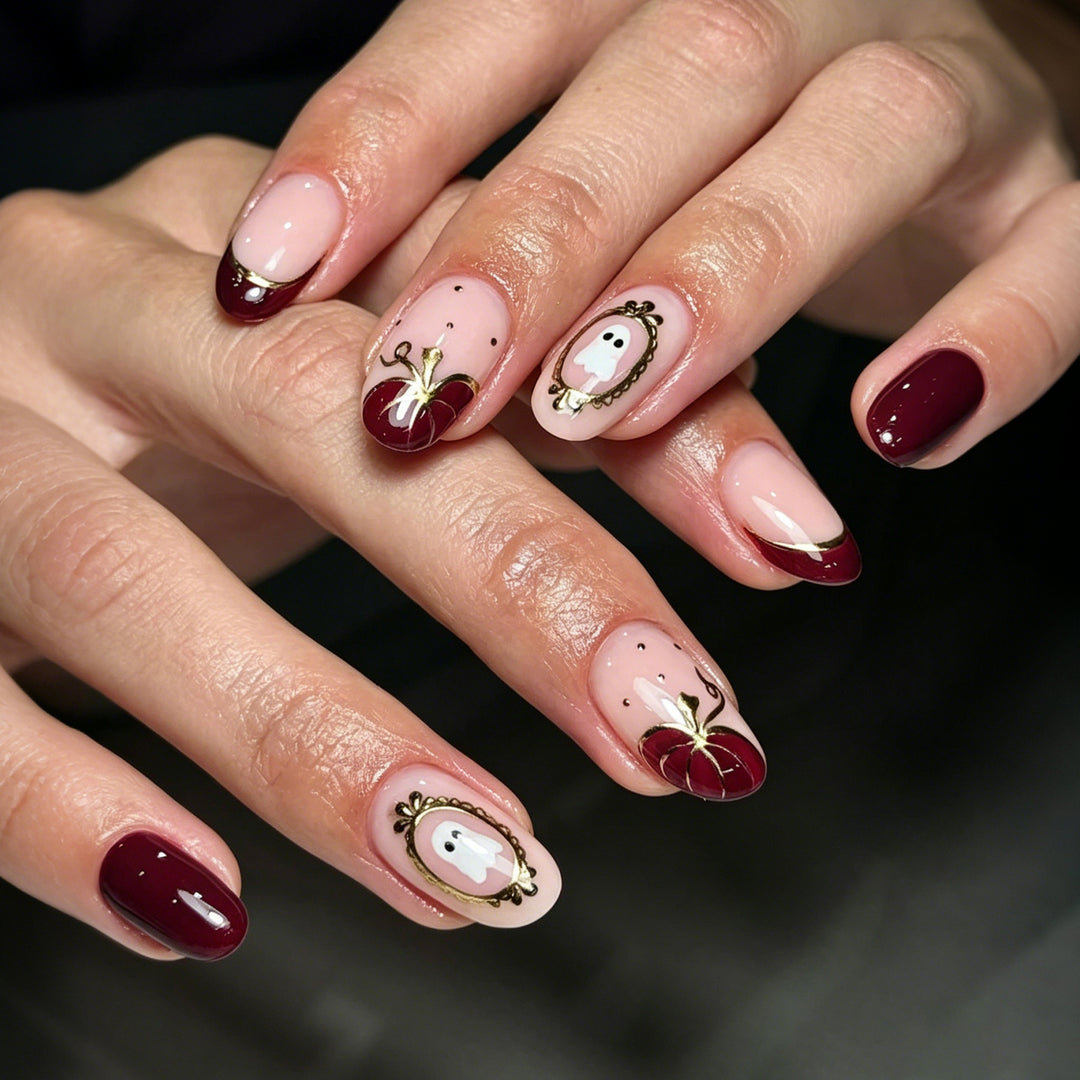 Decorative Halloween-Themed Press-On Nail Set