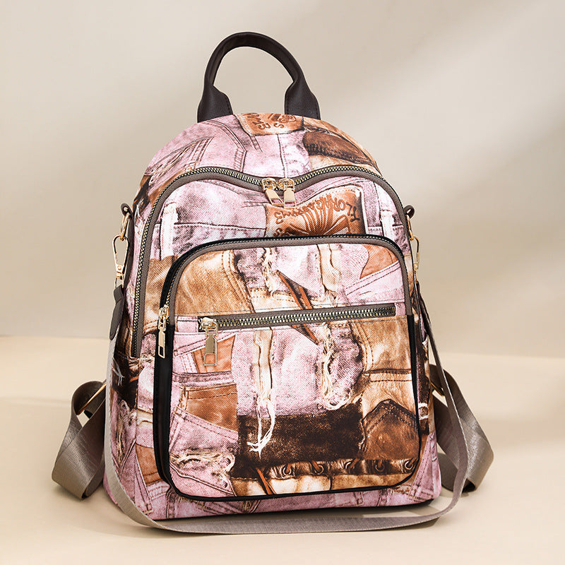 Stylish Denim Pattern Backpack Kalsten