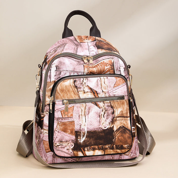 Stylish Denim Pattern Backpack Kalsten