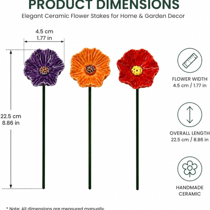 Garden Decorative Poppy Flower Stake Kalsten