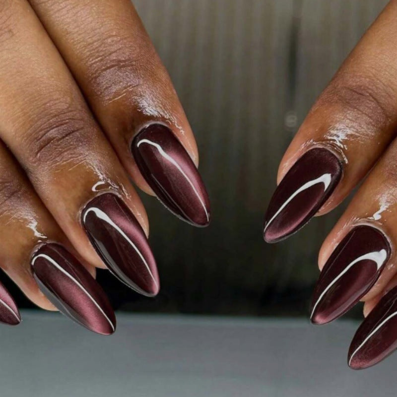 Glossy Pointed Gel Press-On Nails Kalsten