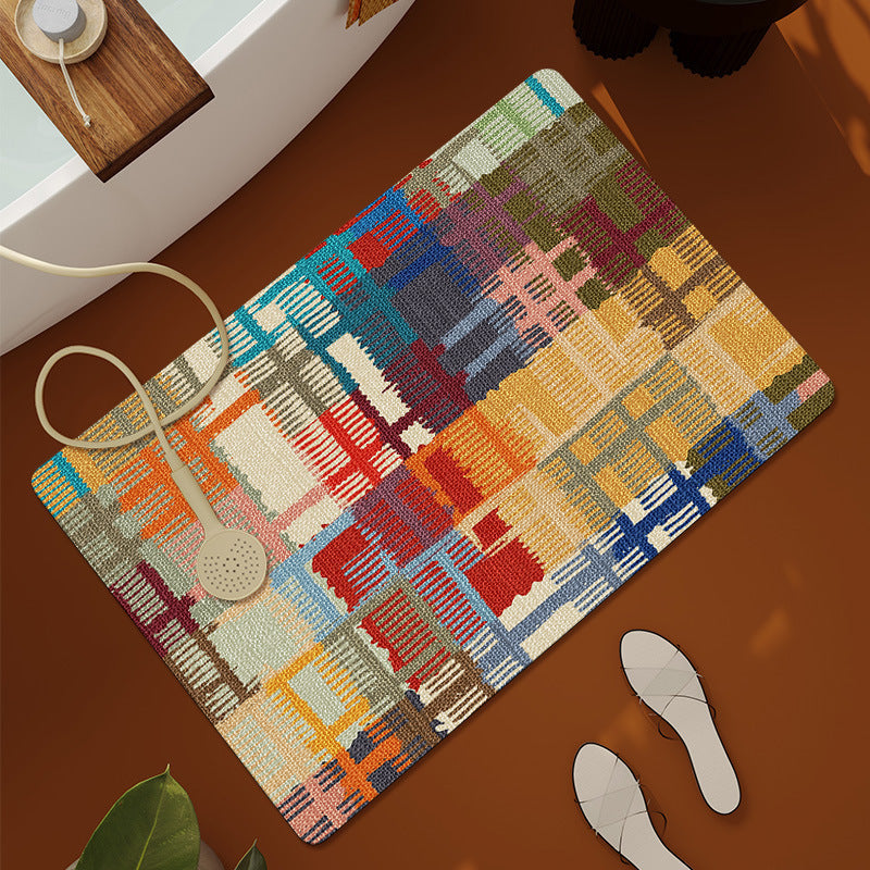Geometric Patterned Bathroom Mat Kalsten