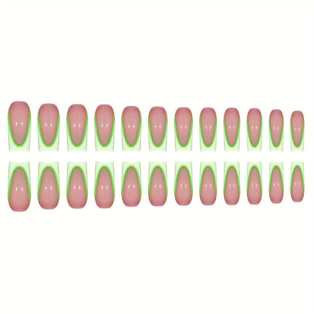 Neon French Tip Press-On Nails Kalsten