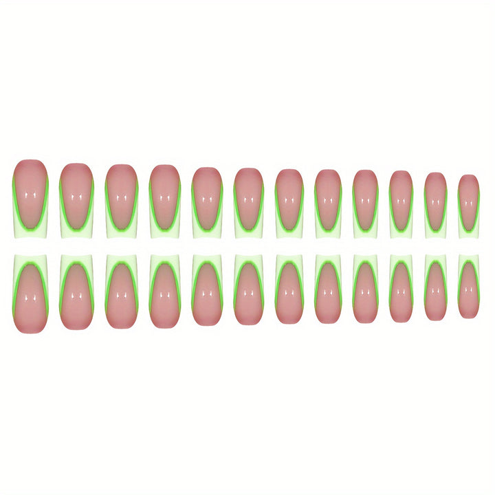 Neon French Tip Press-On Nails Kalsten