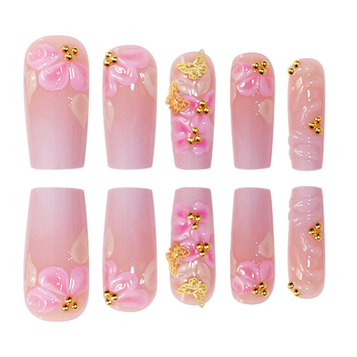 3D Floral Design Press-On Nail Set Kalsten
