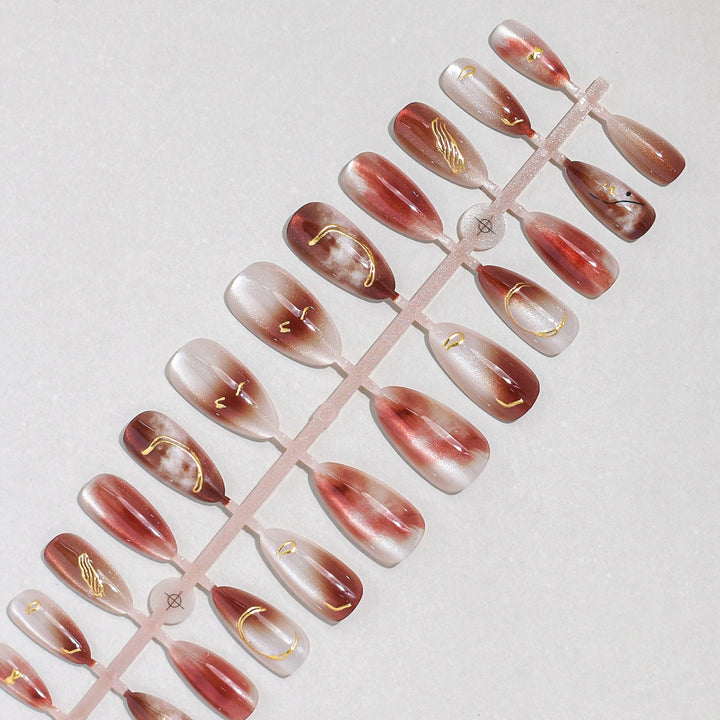 Elegant Ornamented Press-On Nail Set Kalsten
