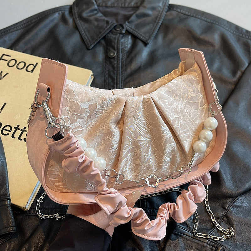 Elegant Pearl-Embellished Clutch