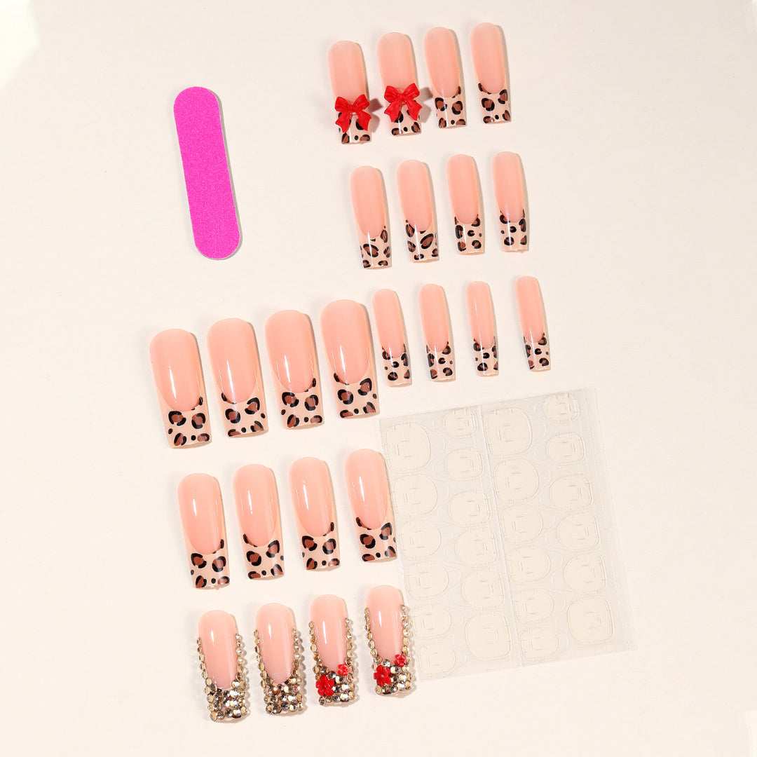 Decorative Rhinestone and Bow Nail Art Extensions Kalsten