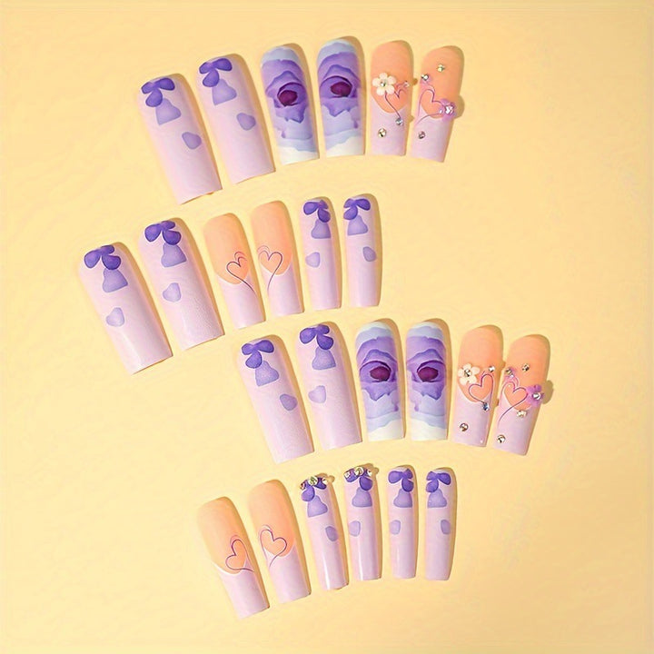 Artificial Nail Set with Floral Patterns Kalsten
