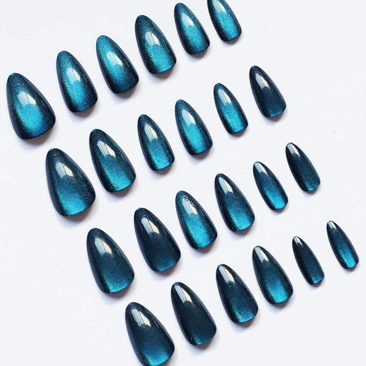 Chic Glossy Almond-Shaped Nail Extensions Kalsten