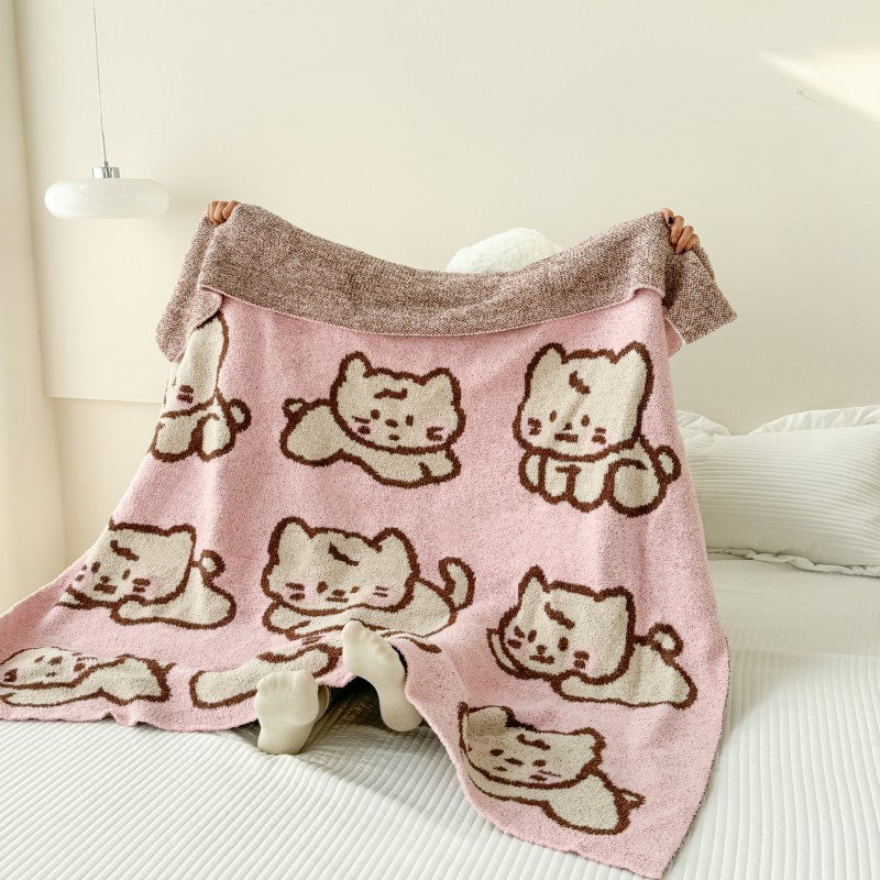 Cat-Themed Cozy Throw Blanket