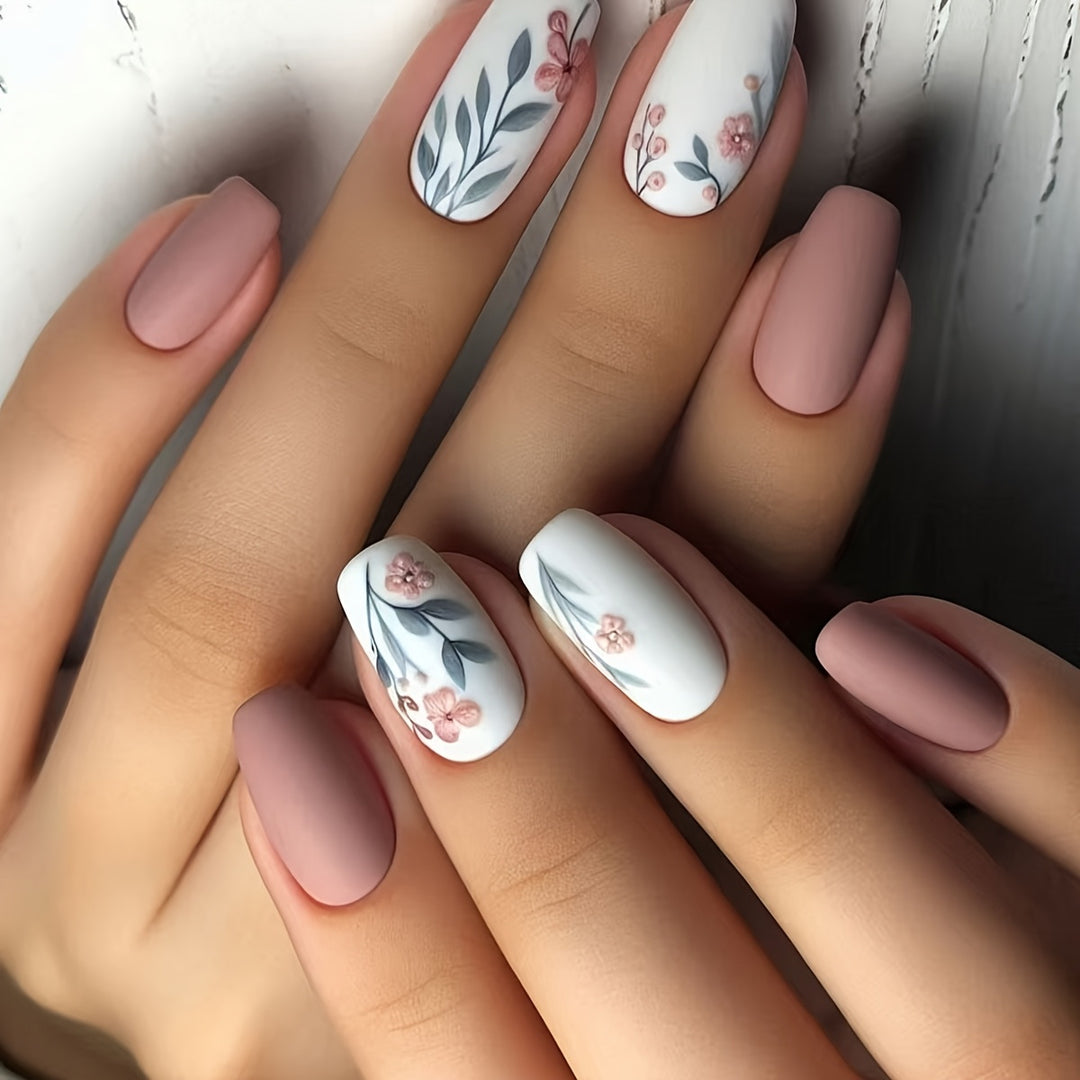 Floral Art Acrylic Nail Set Kalsten