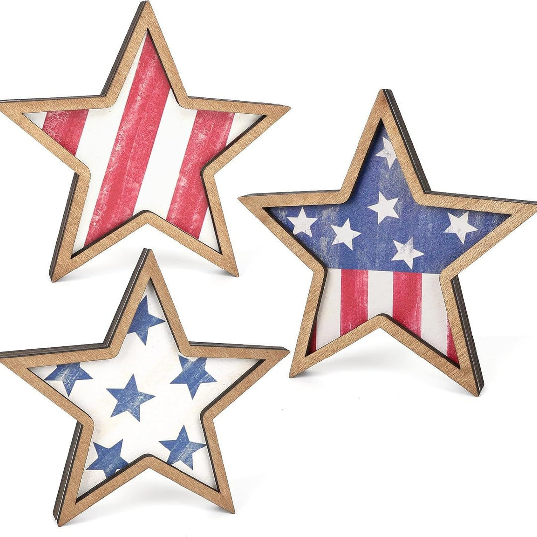 Unisex nan distressed layered farmhouse star wall sculpture with carved dimensional panels Kalsten