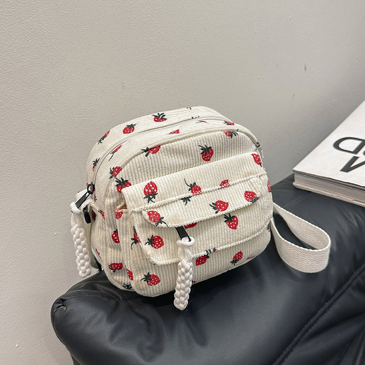 Stylish Corduroy Crossbody Bag