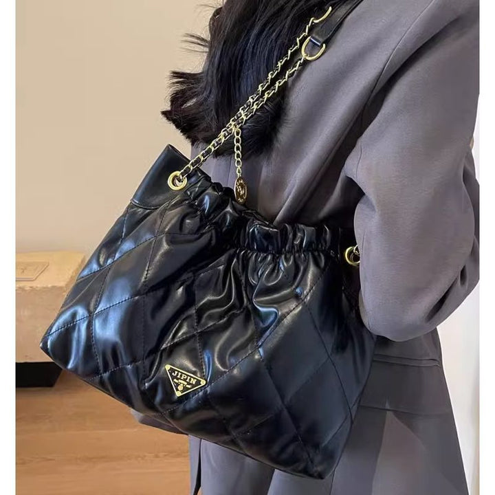 Quilted Chain-Handle Shoulder Bag Kalsten