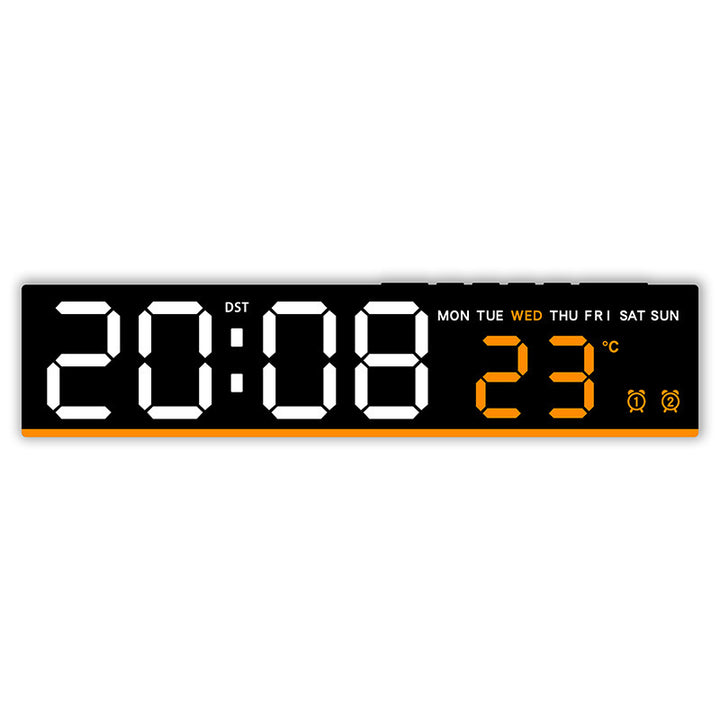 Digital wall clock with large LED digits and temperature display Kalsten