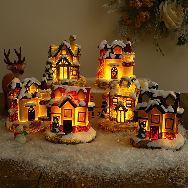 Illuminated Christmas village made of ceramic Kalsten