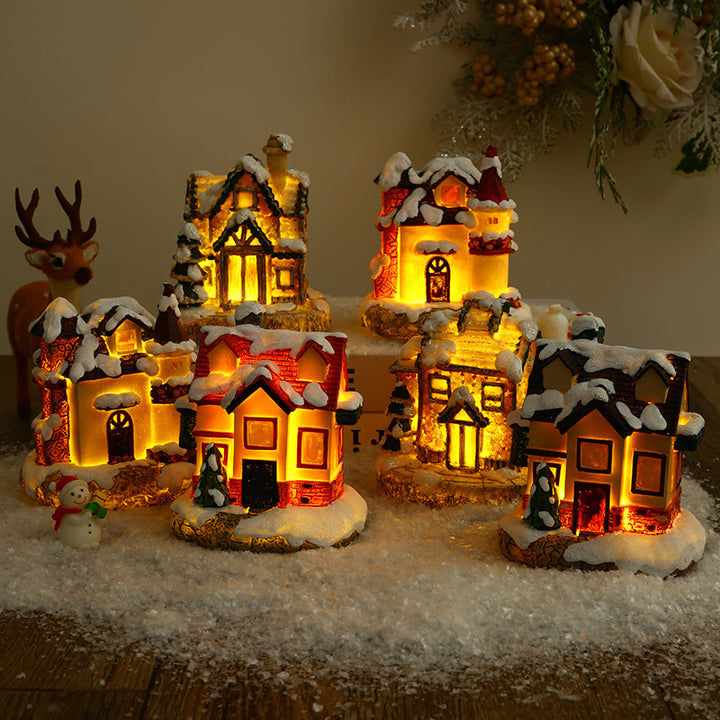 Illuminated Christmas village made of ceramic Kalsten