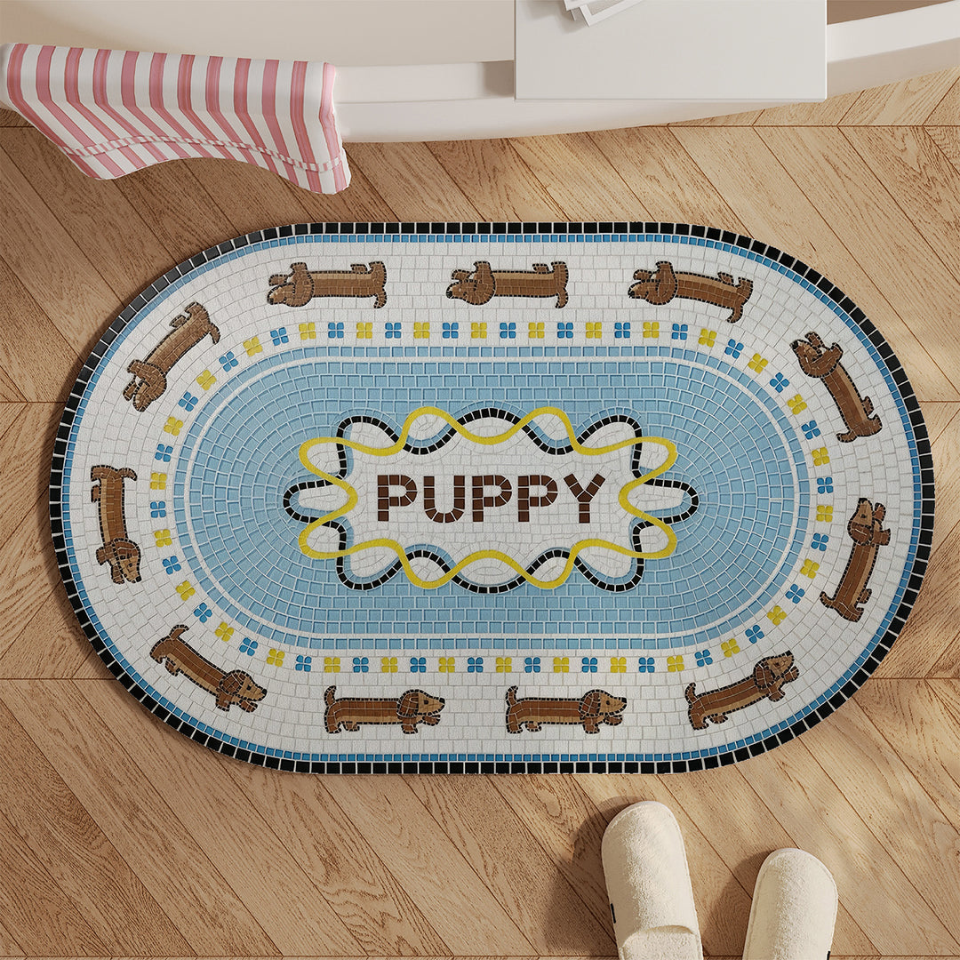 Decorative Dog-Themed Bath Mat Kalsten