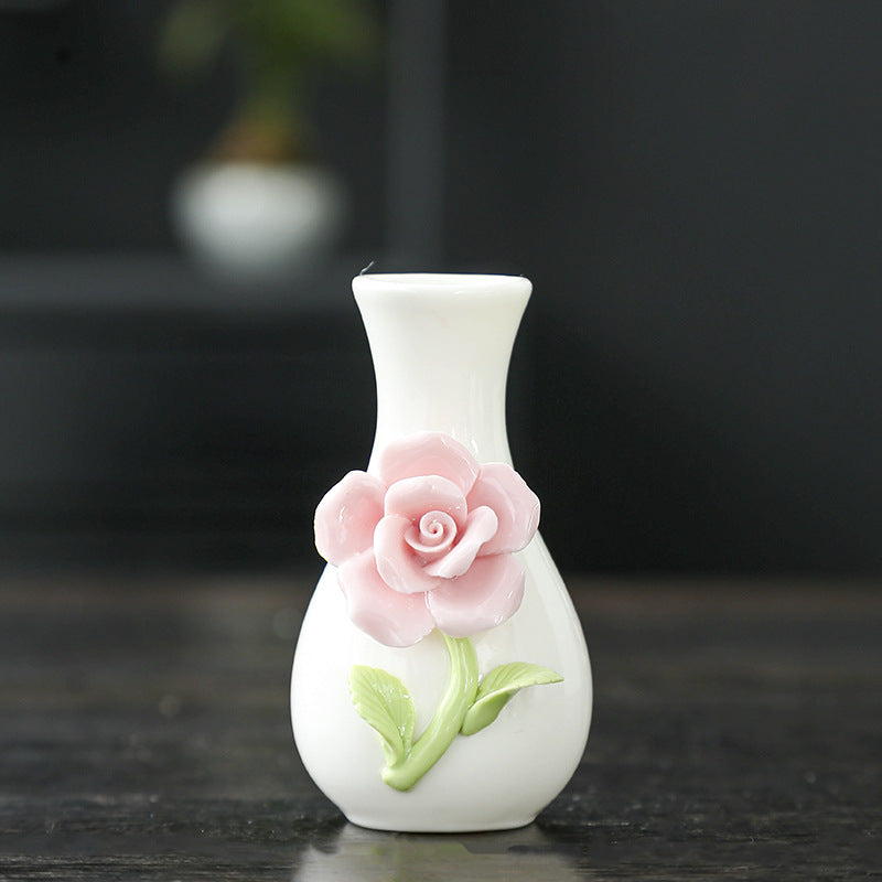 Elegant Floral Themed Ceramic Vase Kalsten