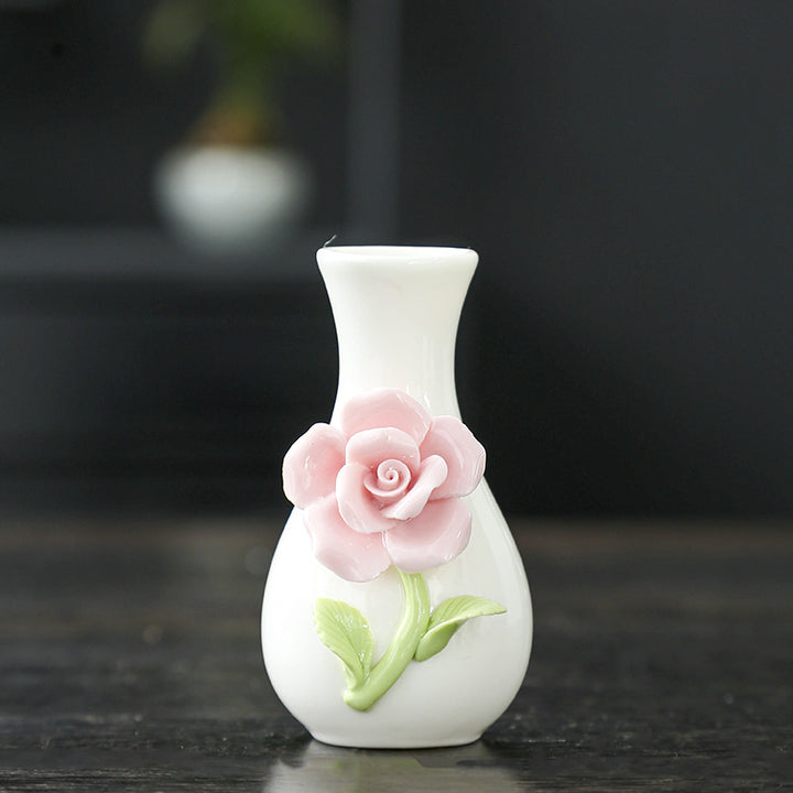 Elegant Floral Themed Ceramic Vase Kalsten