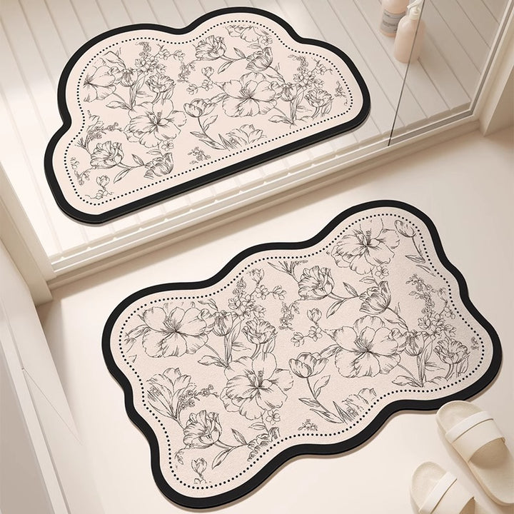 Floral Print Bath Mat
