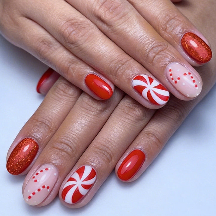 Festive Candy-Themed Press-On Nails Kalsten