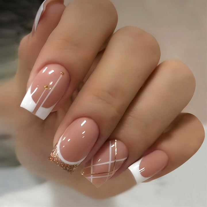Elegant French Tip Acrylic Nail Art Kalsten