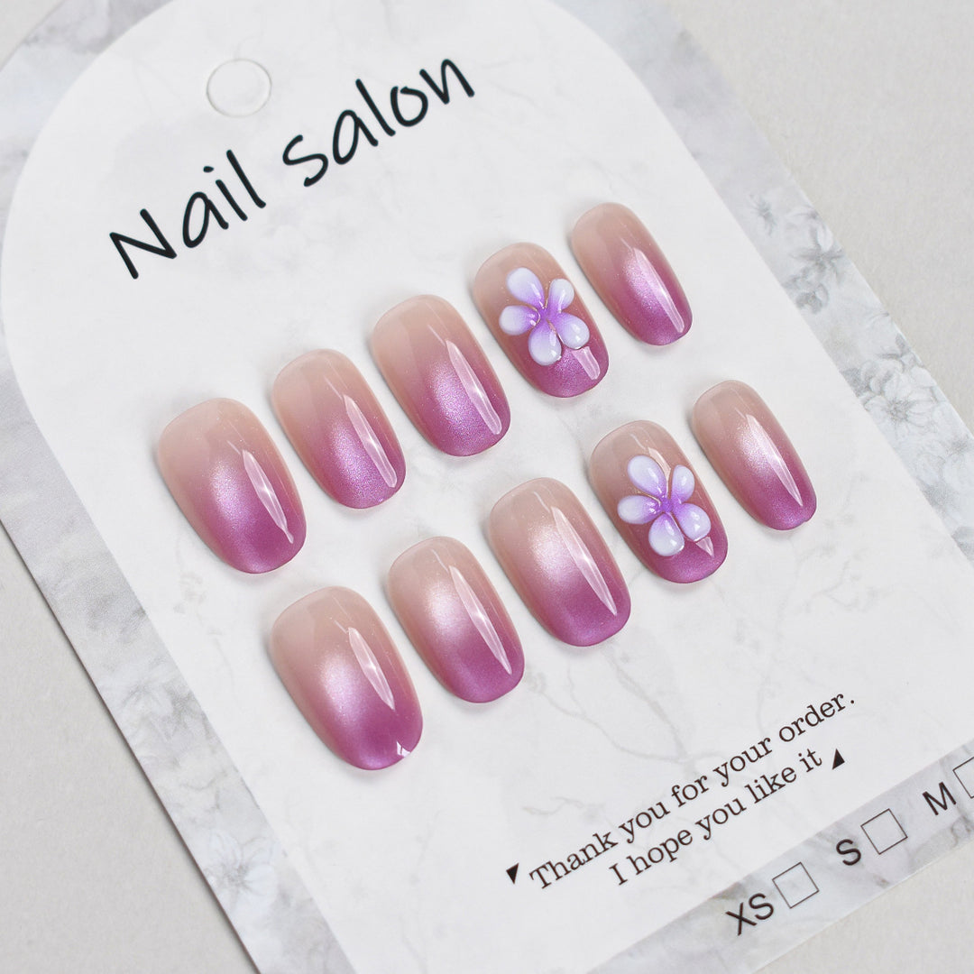 Elegant Floral Press-On Nail Set Kalsten