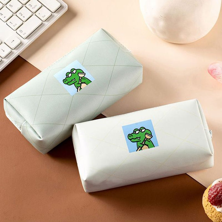 Playful Cartoon Character Zippered Pencil Case