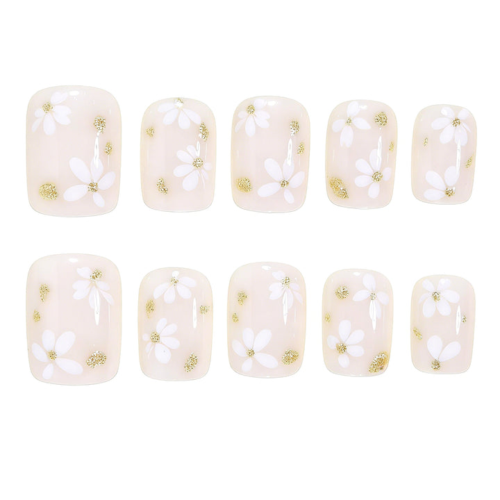 Elegant Floral Design Press-On Nail Art Kalsten