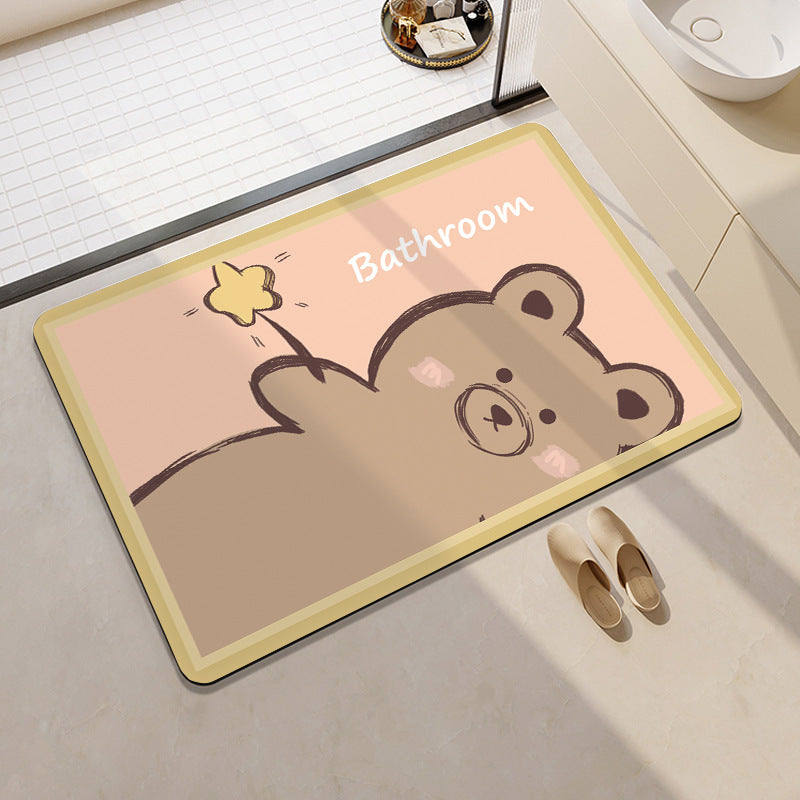 Playful Cow-Themed Bathroom Mat Kalsten