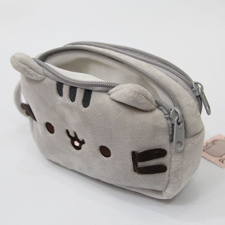 Plush Cat-Themed Pencil Case