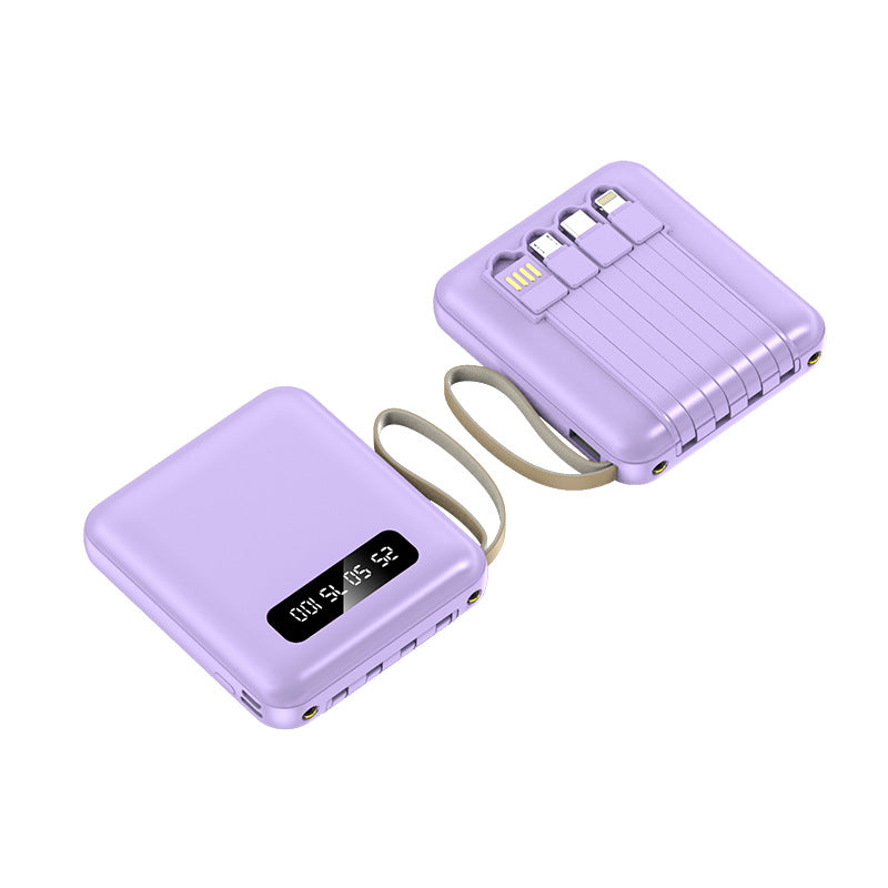 Slim Powerbank with Integrated Cables Kalsten