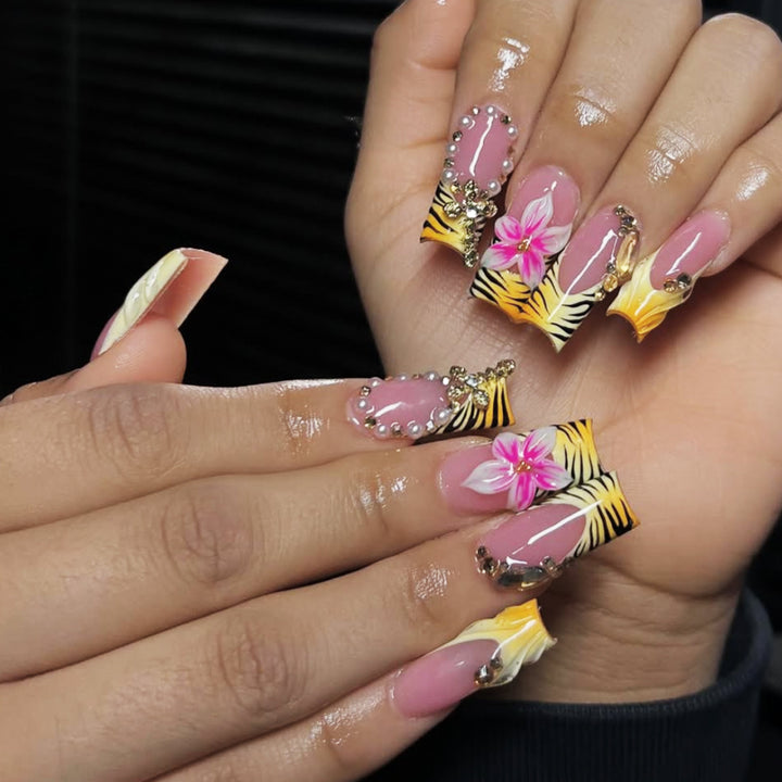 Exotic Floral Nail Art Enhancements Kalsten