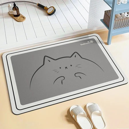 Non-Slip Floral Design Bath Mat