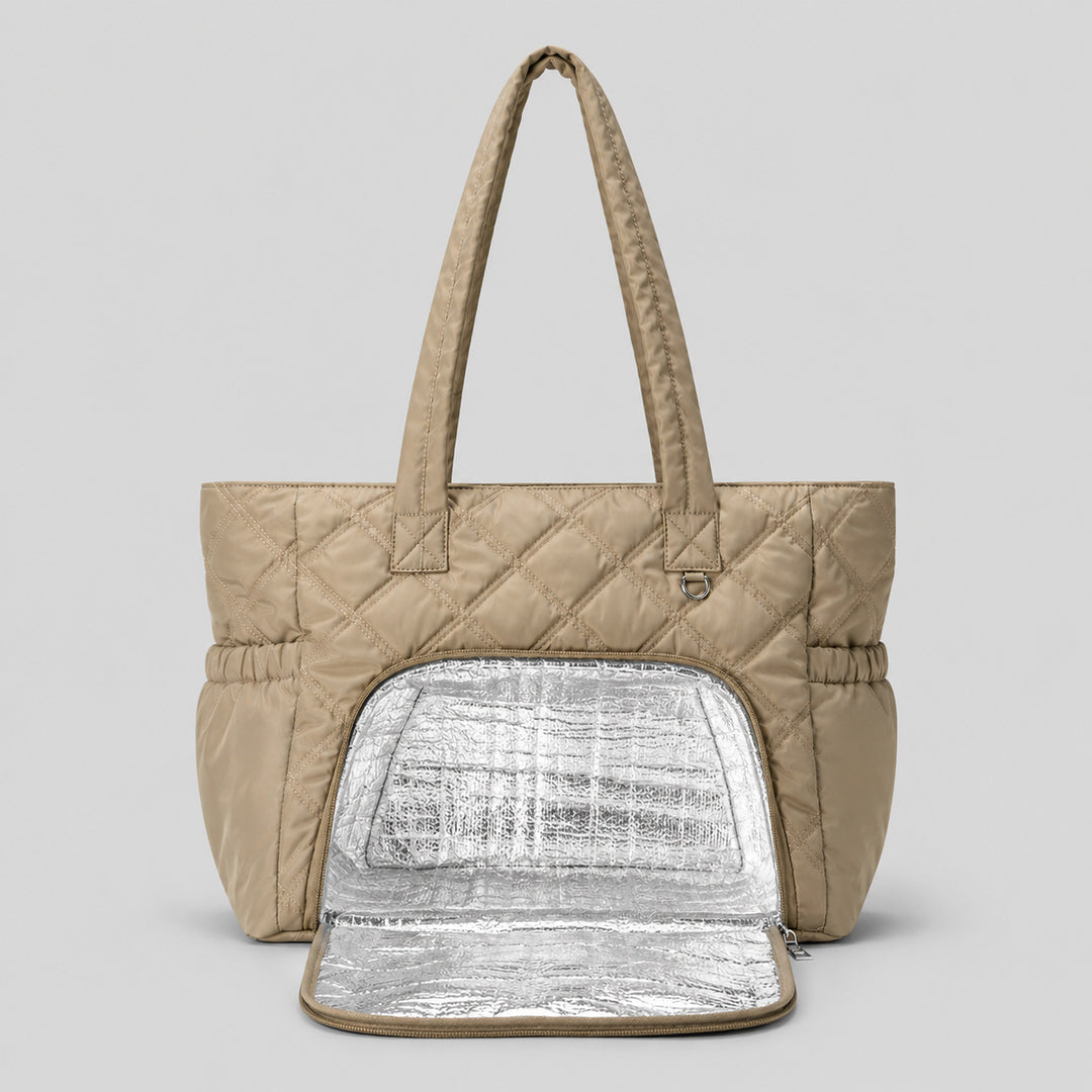 Quilted Multi-Compartment Travel Tote