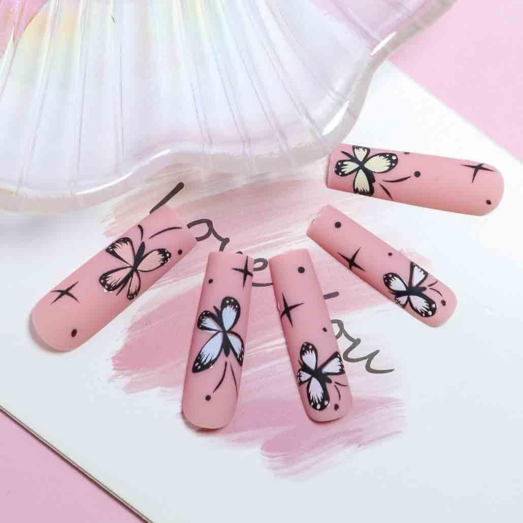 Artistic Floral Ombre Nail Tips Kalsten