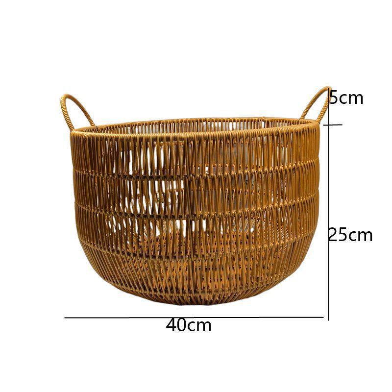 Large Round Handcrafted Woven Storage Basket Kalsten