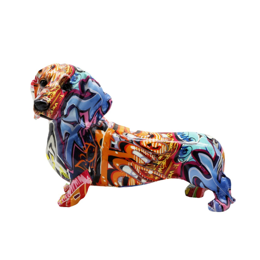 Colorful decorative figure of a dachshund Kalsten