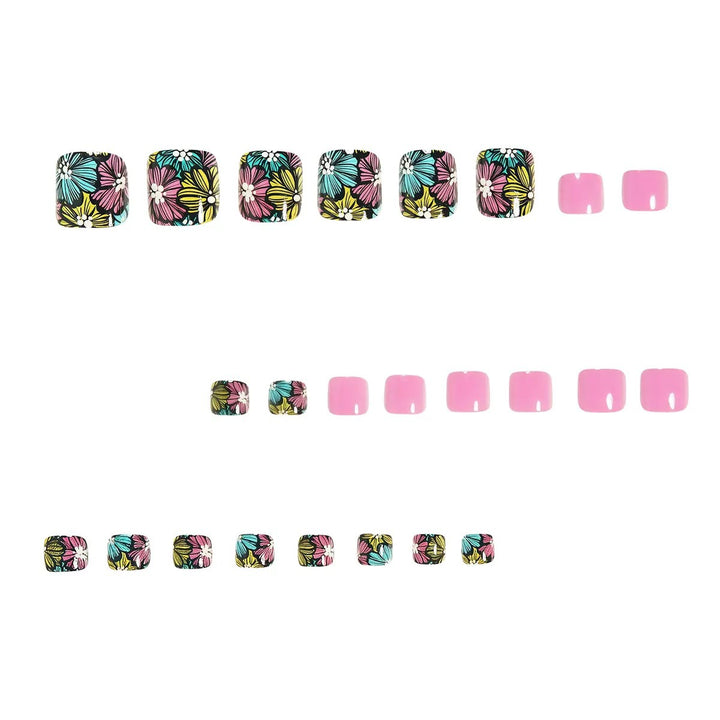 Nail art with colorful flower pattern Kalsten